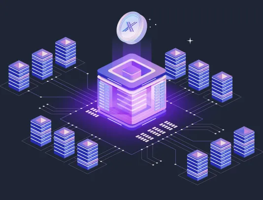 IMX token hovering above data centers